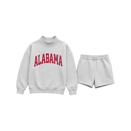 Custom Mockneck Sweatshirt Short Set | State Letters or Arch Design