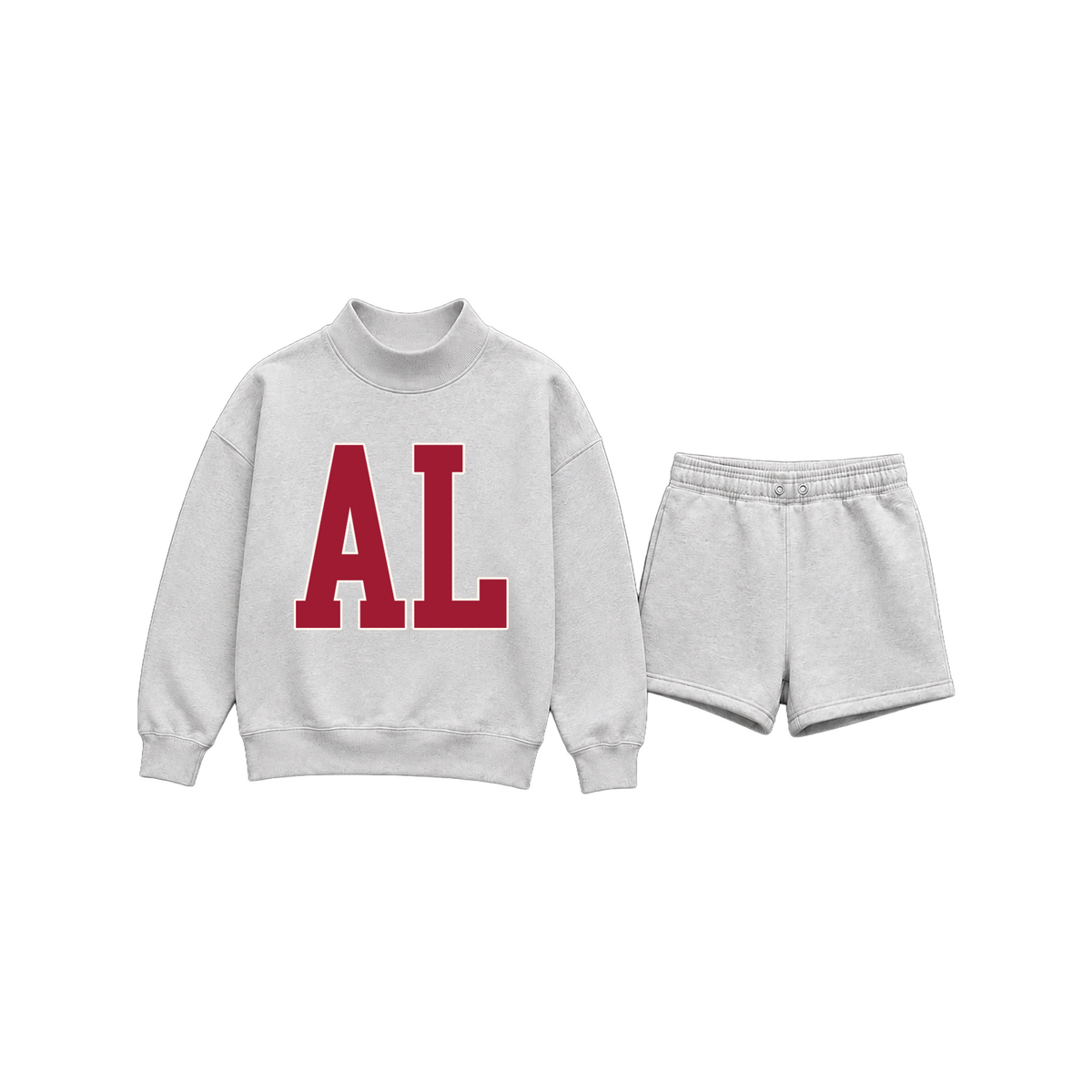 Custom Mockneck Sweatshirt Short Set | State Letters or Arch Design