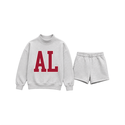 Custom Mockneck Sweatshirt Short Set | State Letters or Arch Design