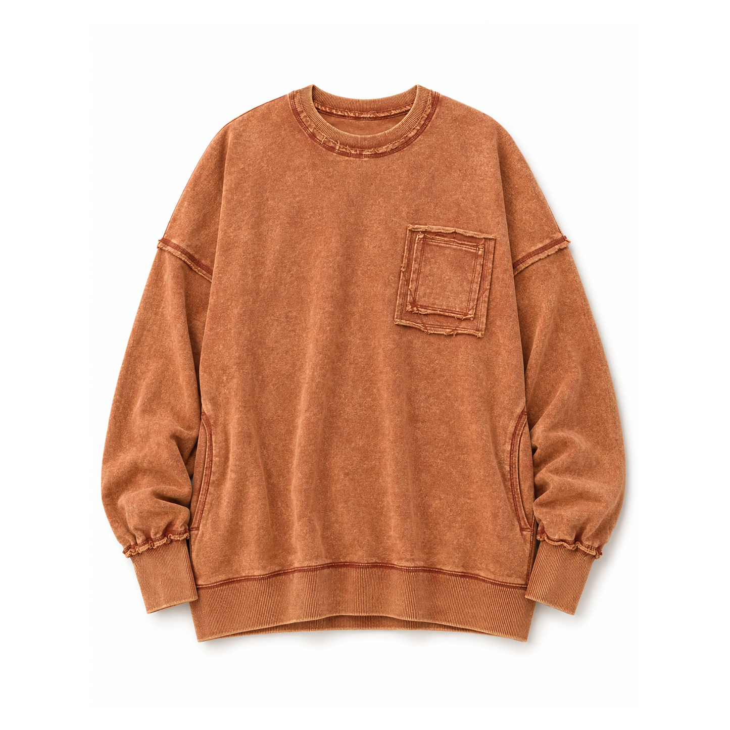 Acid Wash French Terry Pocket Sweatshirt