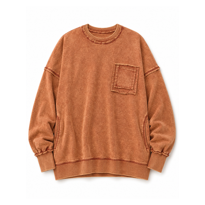 Acid Wash French Terry Pocket Sweatshirt