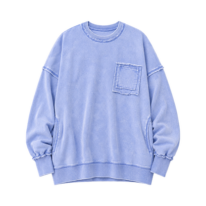 Acid Wash French Terry Pocket Sweatshirt
