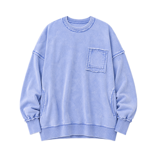 Acid Wash French Terry Pocket Sweatshirt