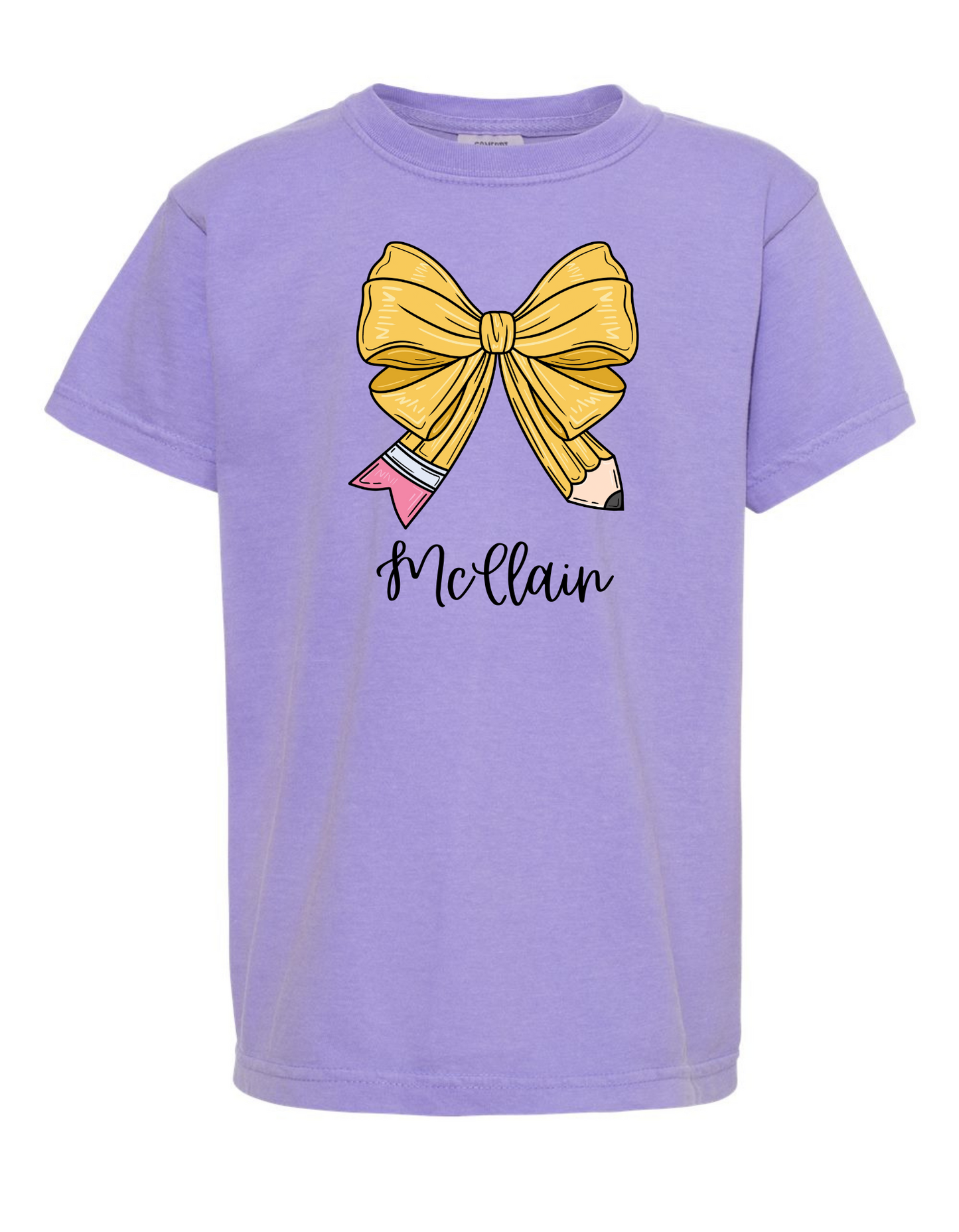 Pencil Bow Comfort Color Tee