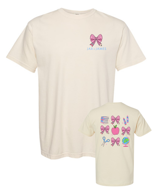 Bows + School Supplies Comfort Color Tee