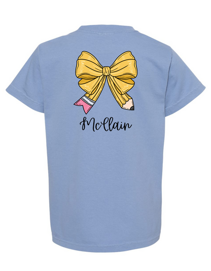 Pencil Bow Comfort Color Tee