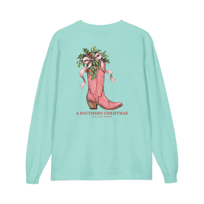 Christmas Boot Bouquet Long Sleeve Tee