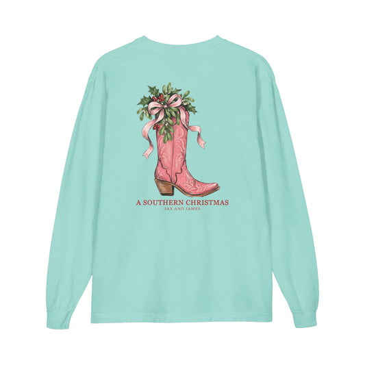 Christmas Boot Bouquet Long Sleeve Tee