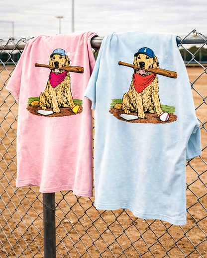 Jax and James Ballpark Buddy Pocket Tee Light Pink Southern Lifestyle Apparel