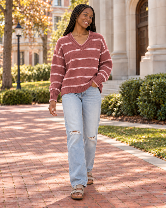 BiBi Striped Long Sleeve Sweater