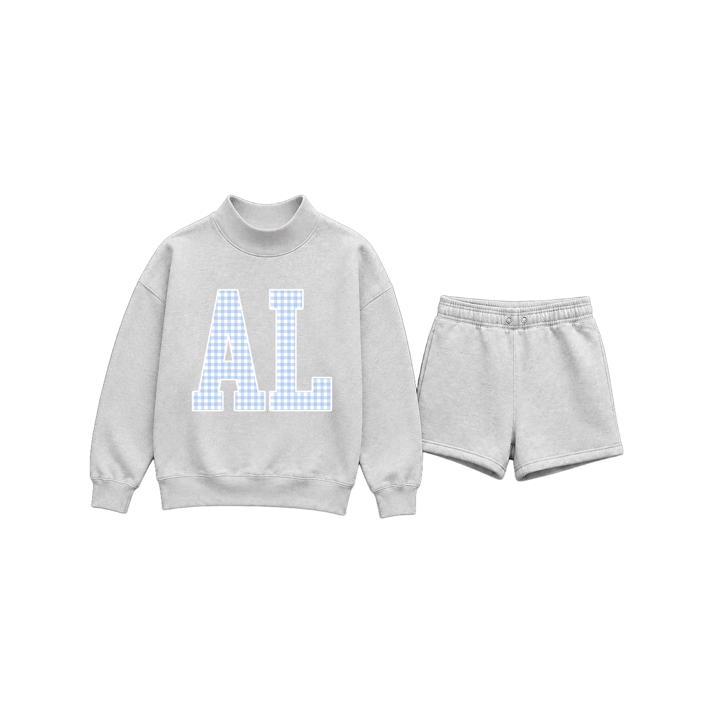 Custom Mockneck Sweatshirt Short Set | State Letters or Arch Design