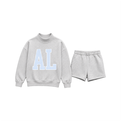 Custom Mockneck Sweatshirt Short Set | State Letters or Arch Design