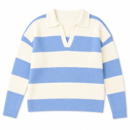 Classic Striped Collared Sweater