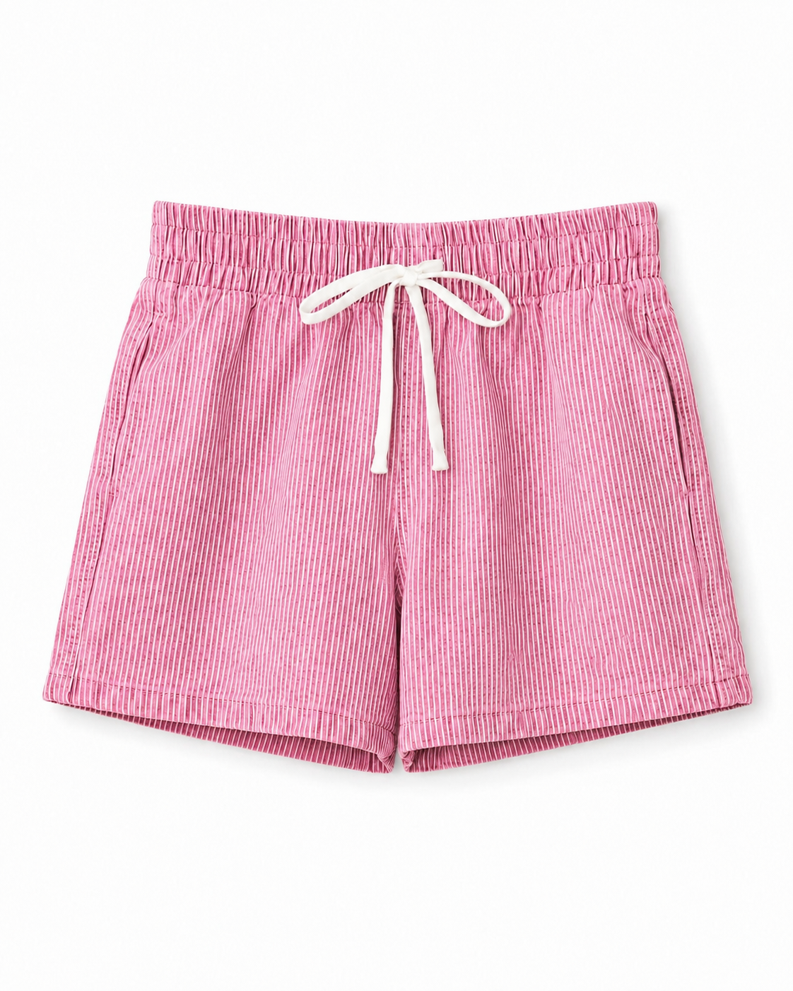 Drawstring Striped Shorts - Pink