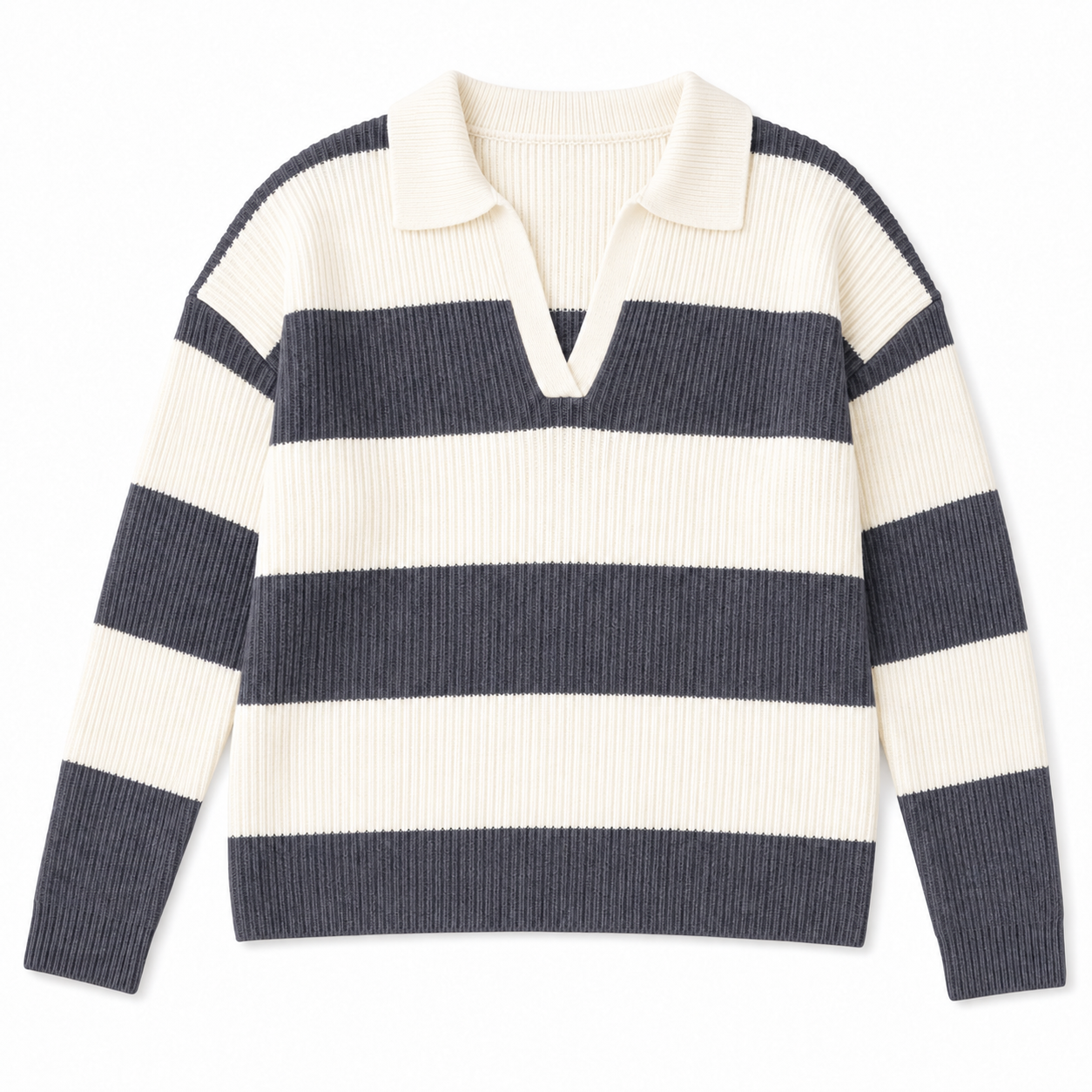Classic Striped Collared Sweater
