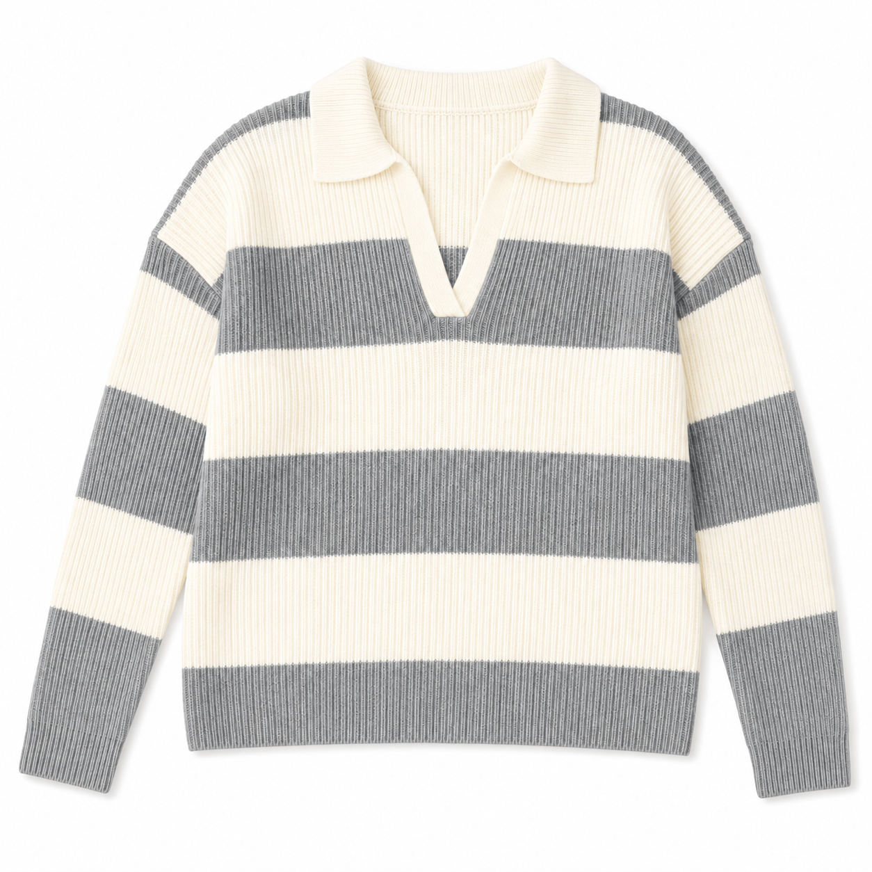 Classic Striped Collared Sweater