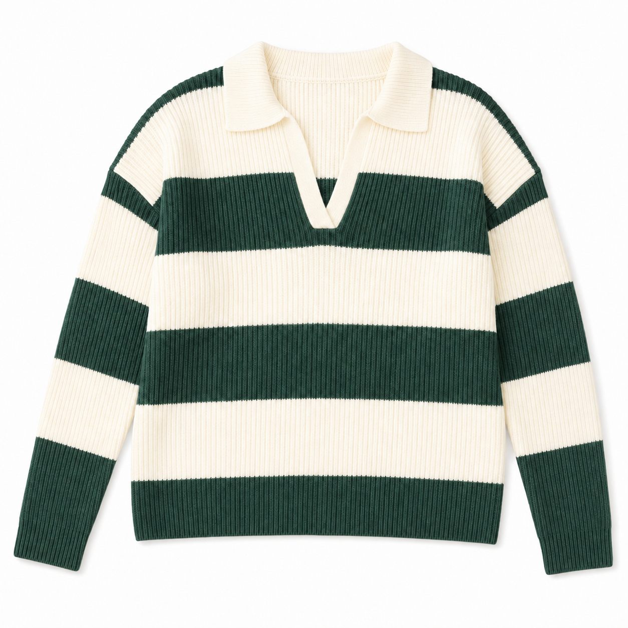 Classic Striped Collared Sweater
