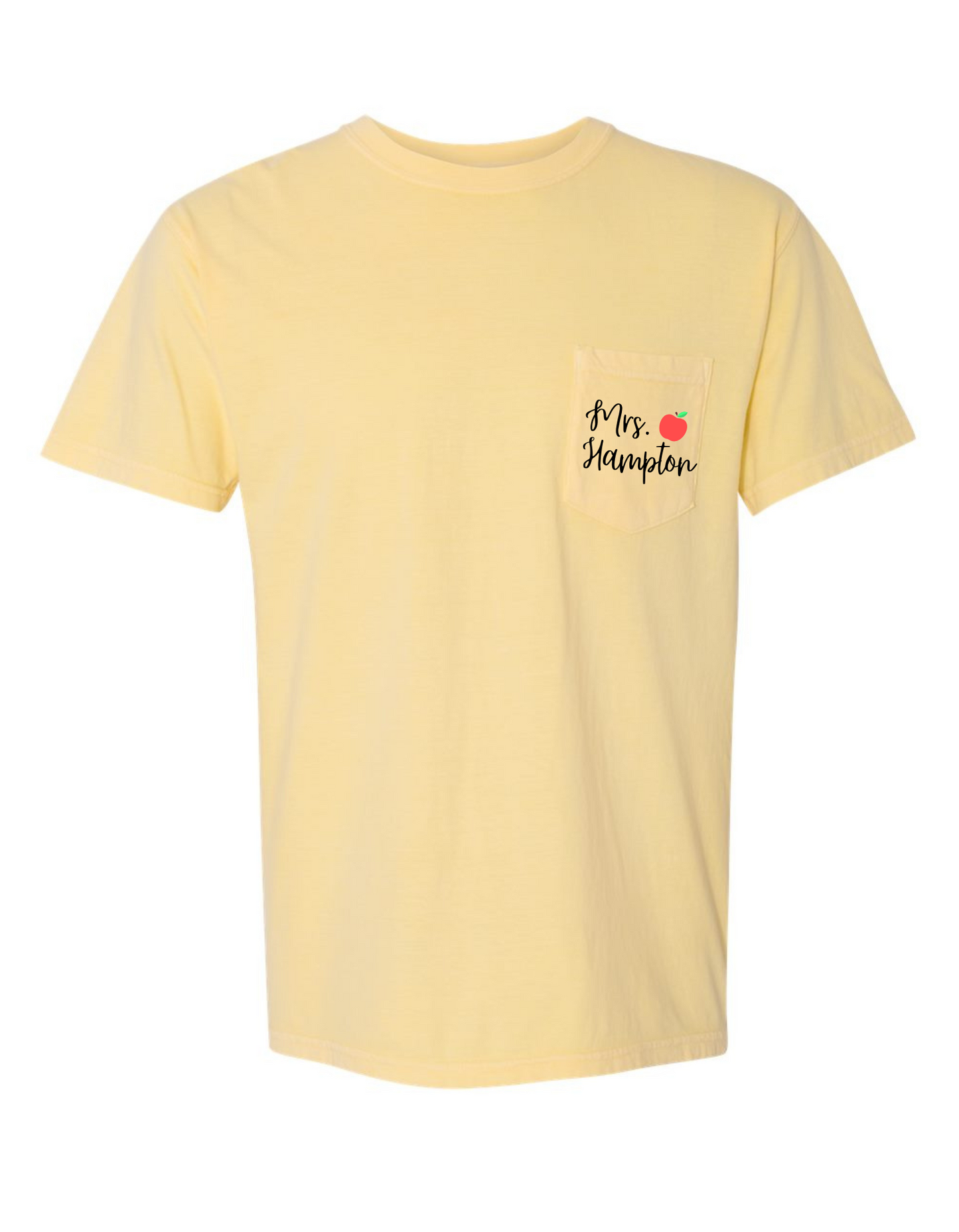 Custom Apple Pocket Comfort Color Tee