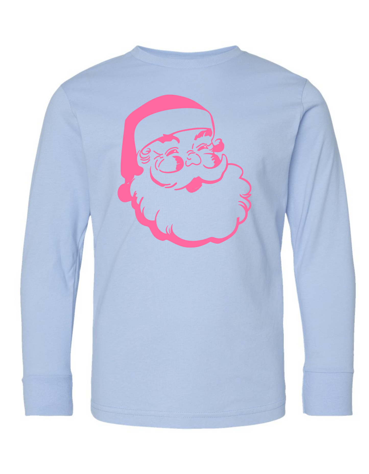 Simple Pink Santa Long Sleeve Specialty Tee