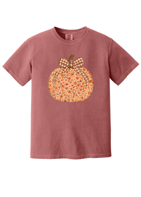 Floral Pumpkin Bow Graphic Tee