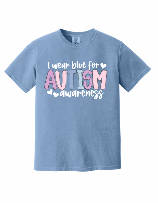 I Wear Blue- Autism Awareness Graphic Tee