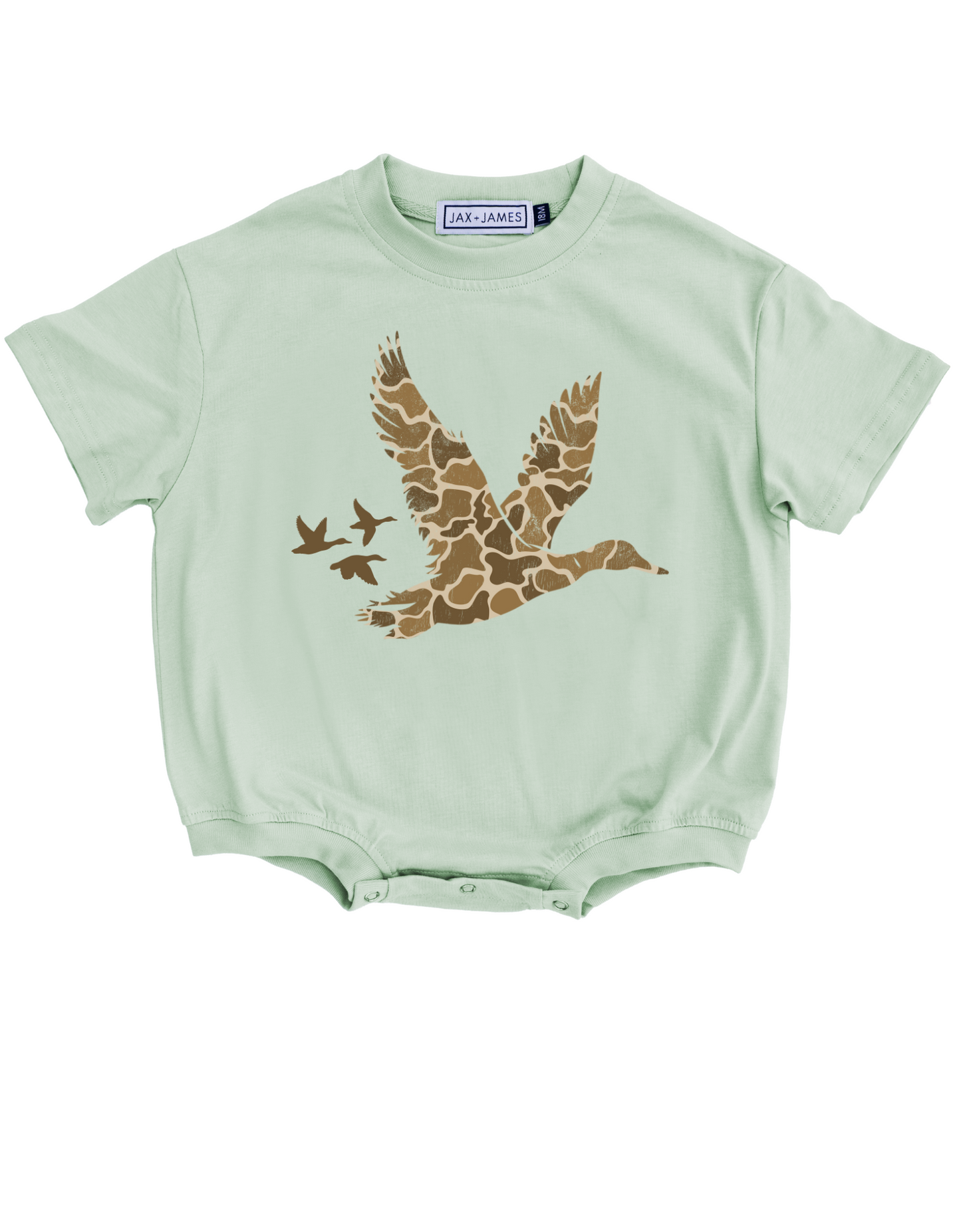 Camo Mallard Graphic Bubble Romper