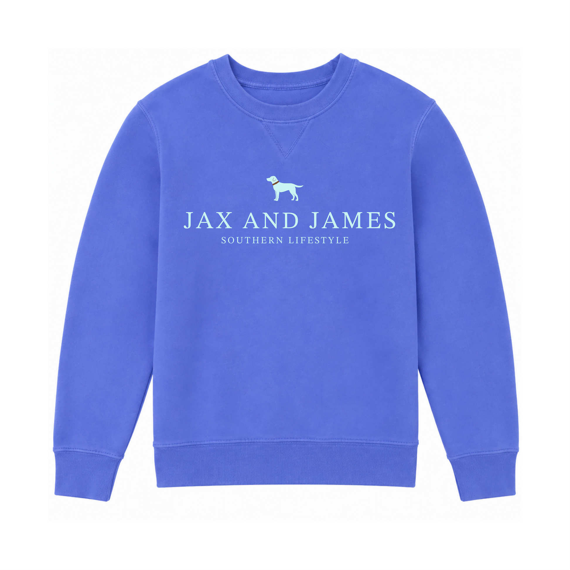 Jax and James Signature Sadie Adult Sweatshirt in Flo Blue