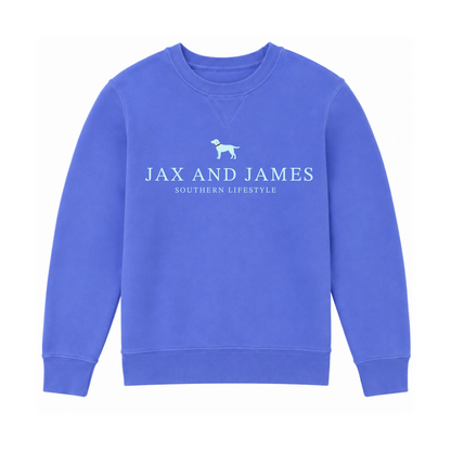 Jax and James Signature Sadie Adult Sweatshirt in Flo Blue
