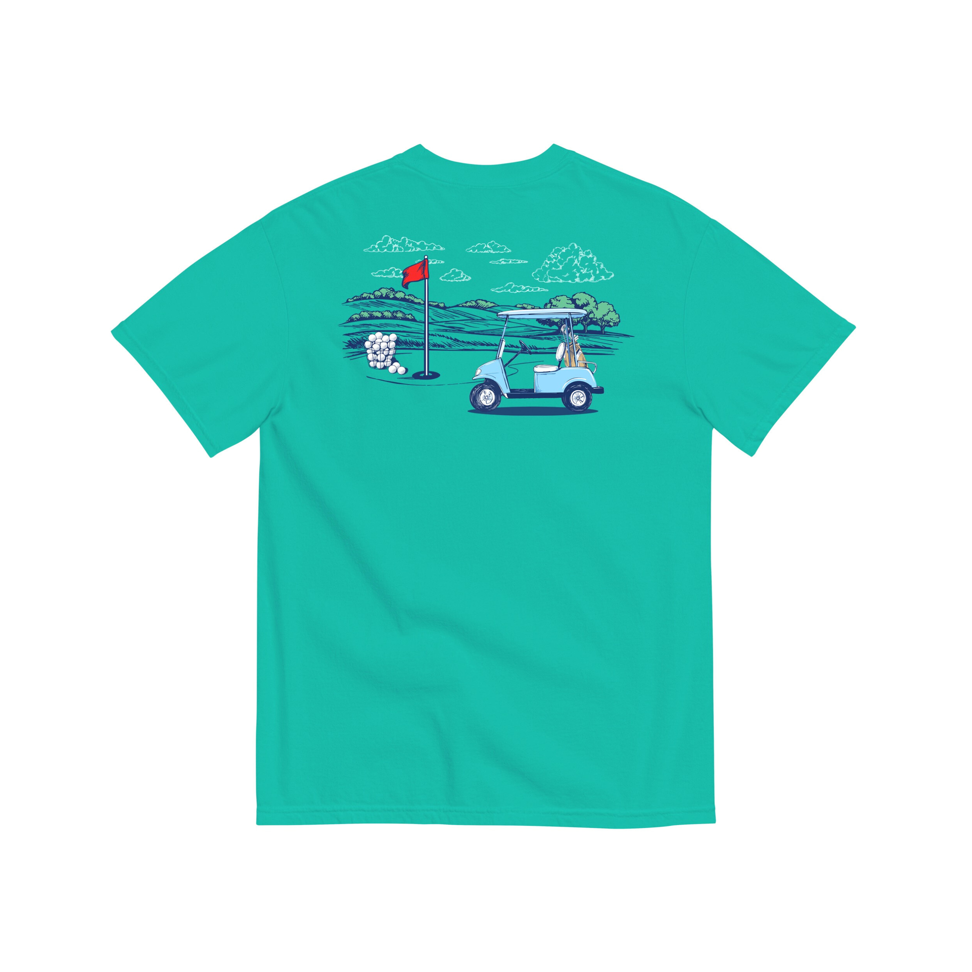 Jax and James Golf Days Pocket Tee Island Green Southern Lifestyle Apparel