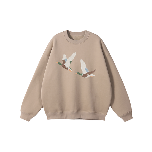 Embroidered Mallard Crewneck Sweatshirt