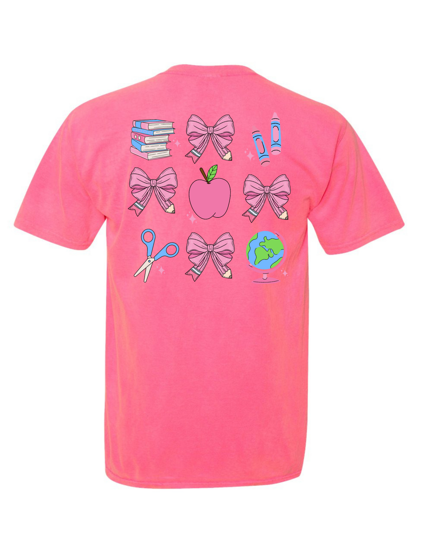 Bows + School Supplies Comfort Color Tee