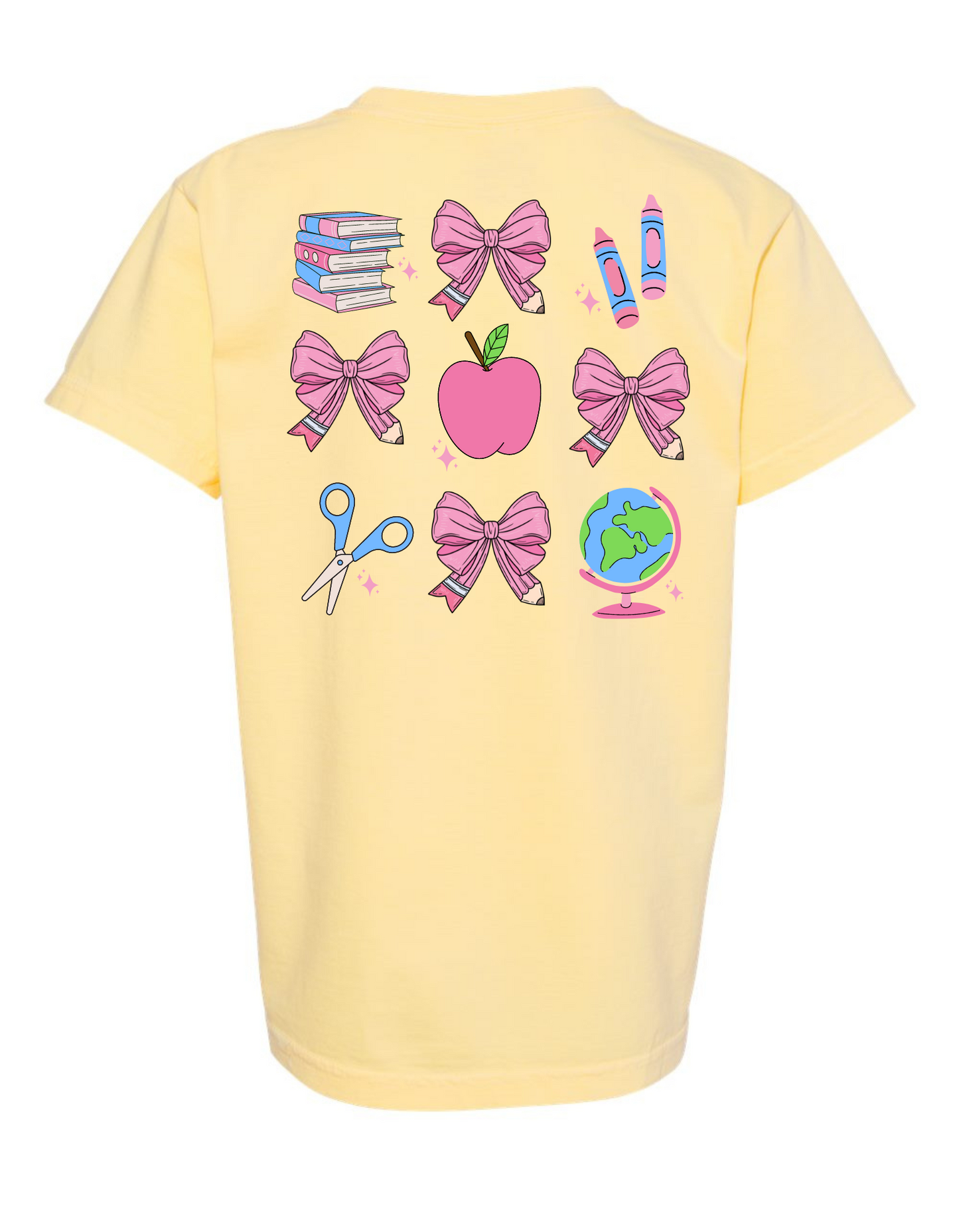 Bows + School Supplies Comfort Color Tee