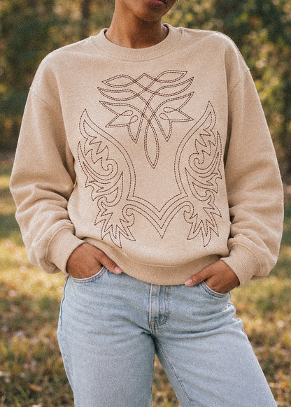 Western Embroidered Sweatshirt