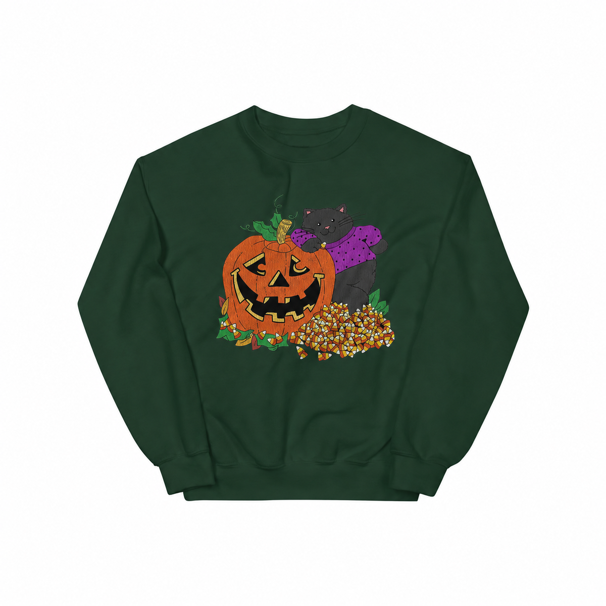 Black Cat & Jack-o’-Lantern Crewneck