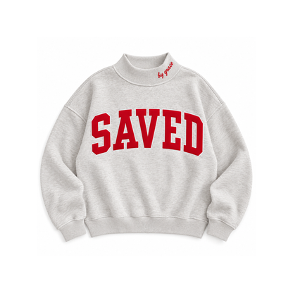 SAVED Mock Neck Grey Sweatshirt