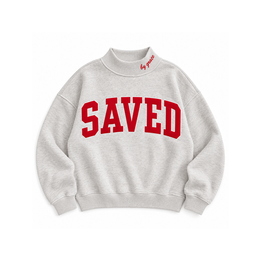 SAVED Mock Neck Grey Sweatshirt