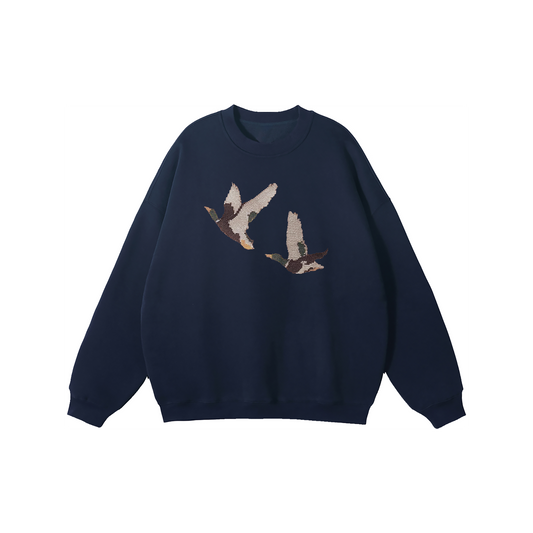 Embroidered Mallard Crewneck Sweatshirt