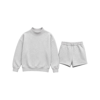 Custom Mockneck Sweatshirt Short Set | State Letters or Arch Design