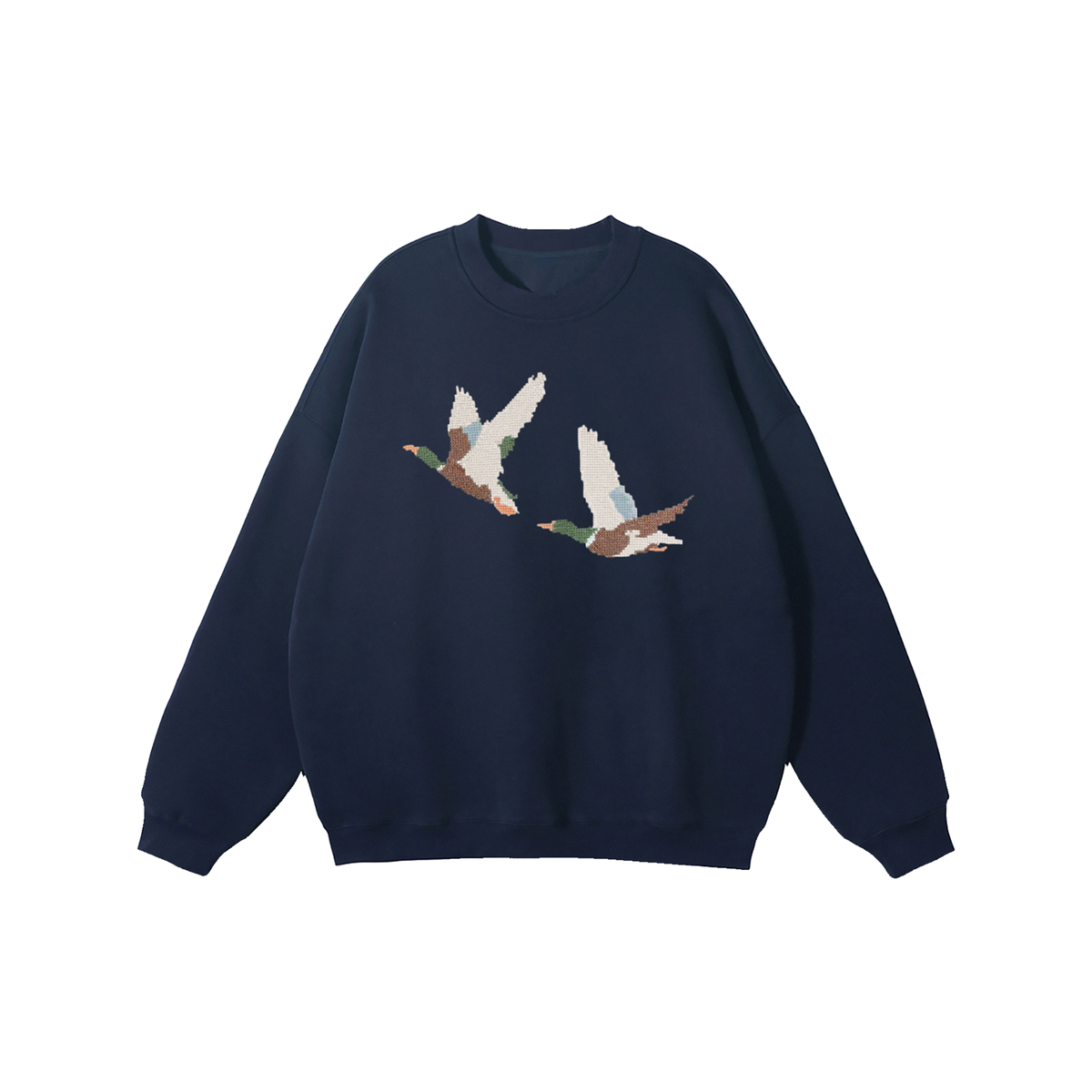 Embroidered Mallard Crewneck Sweatshirt