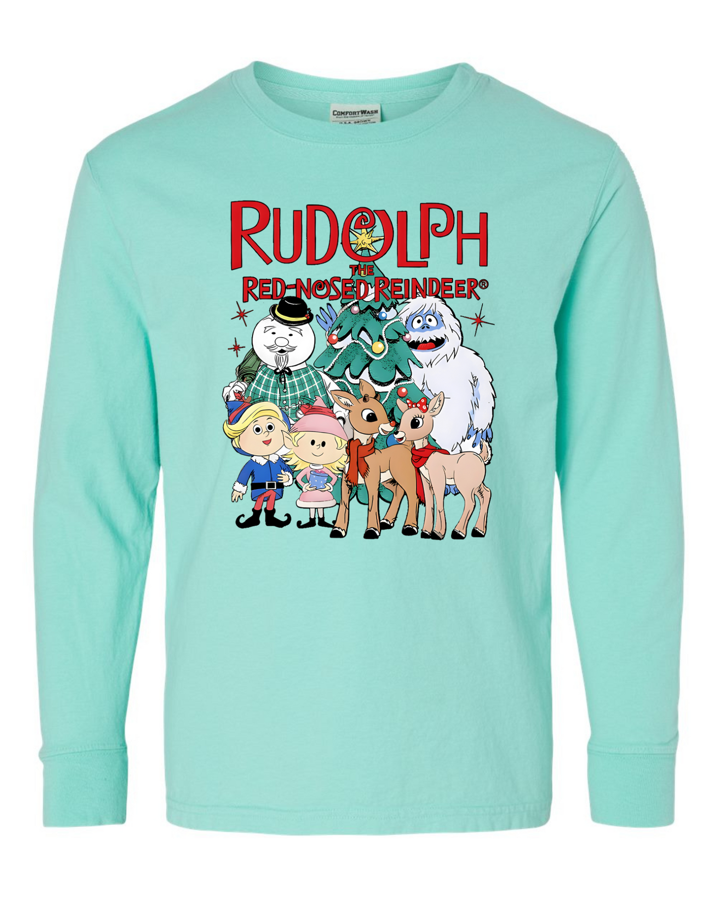 Rudolph the Red-Nosed Reindeer Long Sleeve Comfort Colors + ComfortWash Tee