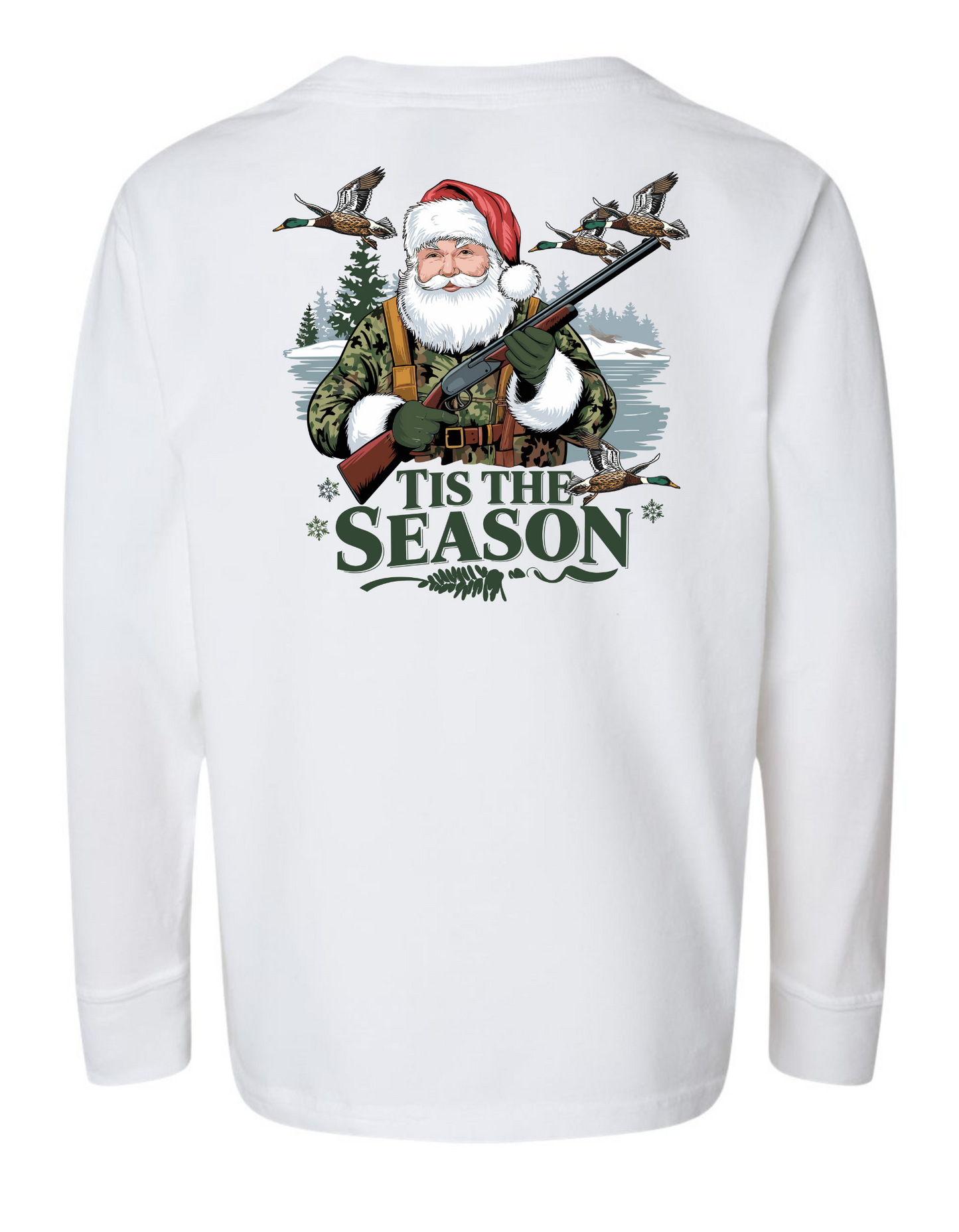 Duck Hunting Santa Long Sleeve Comfort Color Tee