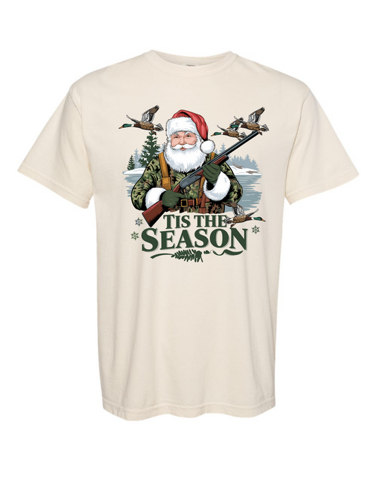 Duck Hunting Santa Comfort Color Tee