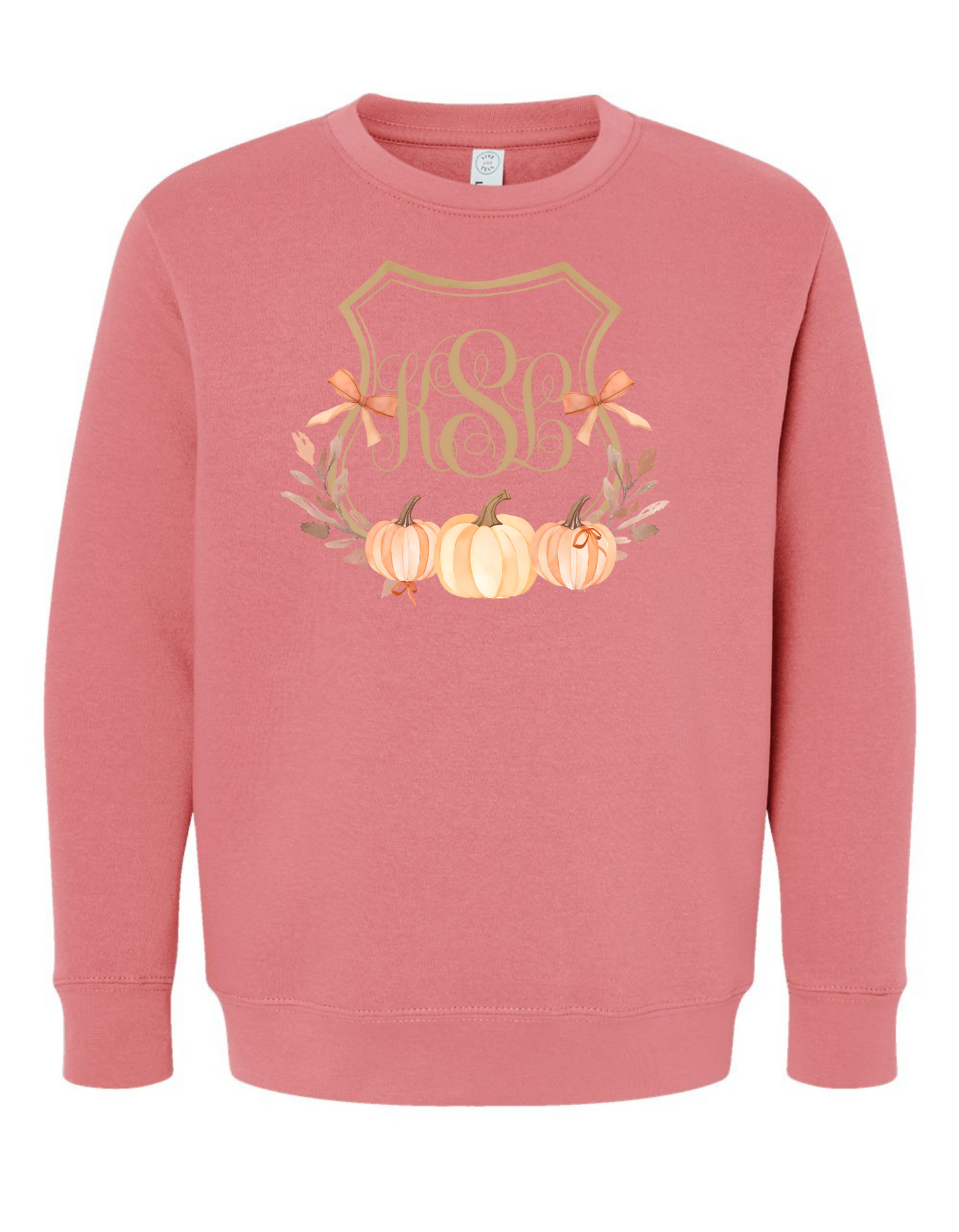 Boys + Girls Fall Pumpkins Crest Sweatshirt