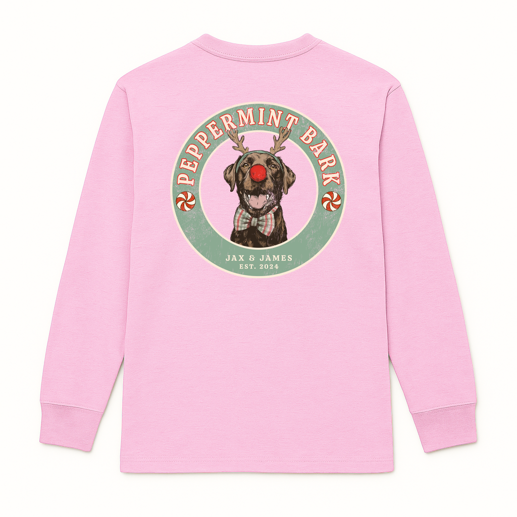 Peppermint Bark Christmas Long Sleeve Graphic Tee