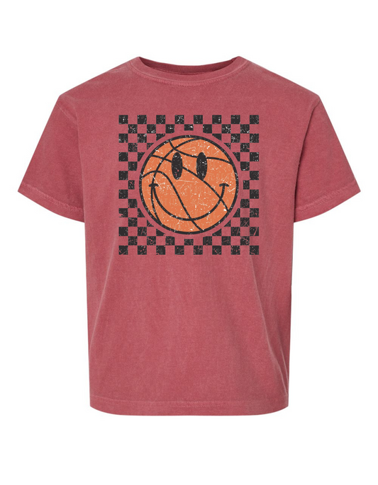 Retro Checkered Basketball Comfort Color Tee