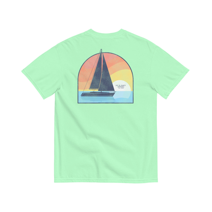 Sunset Sailboat Pocket Tee