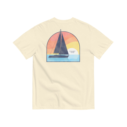 Sunset Sailboat Pocket Tee