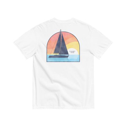 Sunset Sailboat Pocket Tee