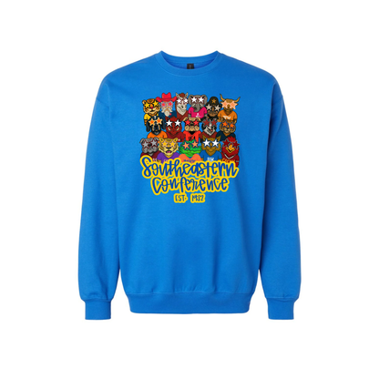 Jax and James Trendy SEC Mascots Sweatshirt Royal Blue Southern Lifestyle Apparel