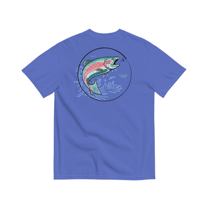 Jax and James Rainbow Trout Tee Flo Blue Southern Lifestyle Apparel